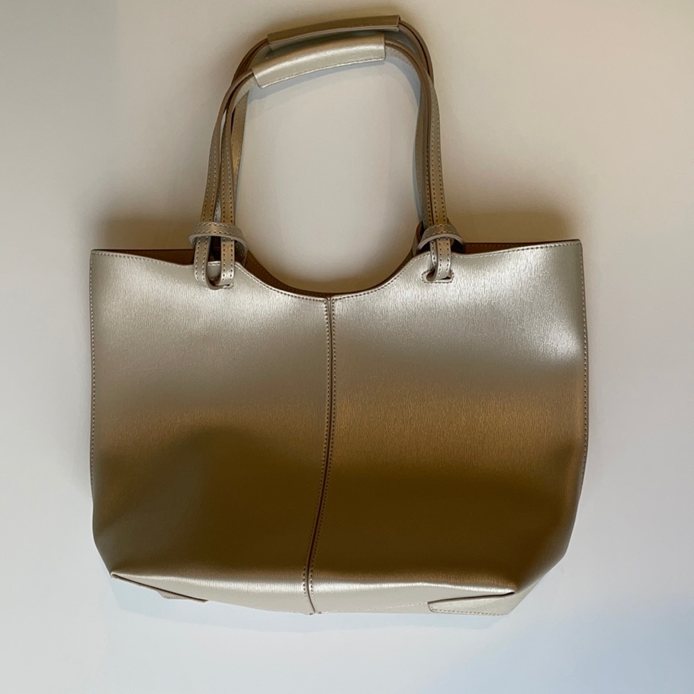 Neiman Marcus Tote Bag In Champagne Metallic
